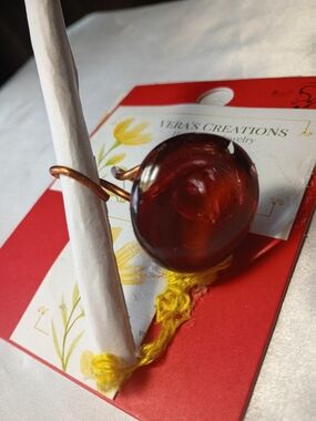 Red Glass Statement Smoke Ring